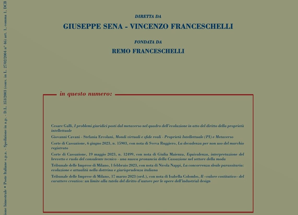 La concorrenza sleale parassitaria. Evoluzione e attualità nella dottrina e giurisprudenza italiana