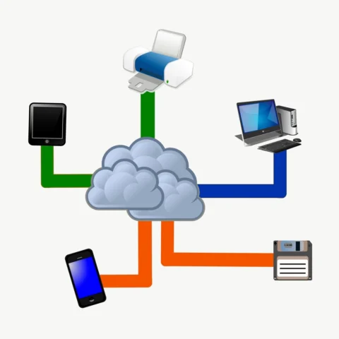 Cloud network system clipart, illustration