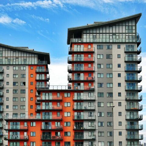 gray red and orange concrete building