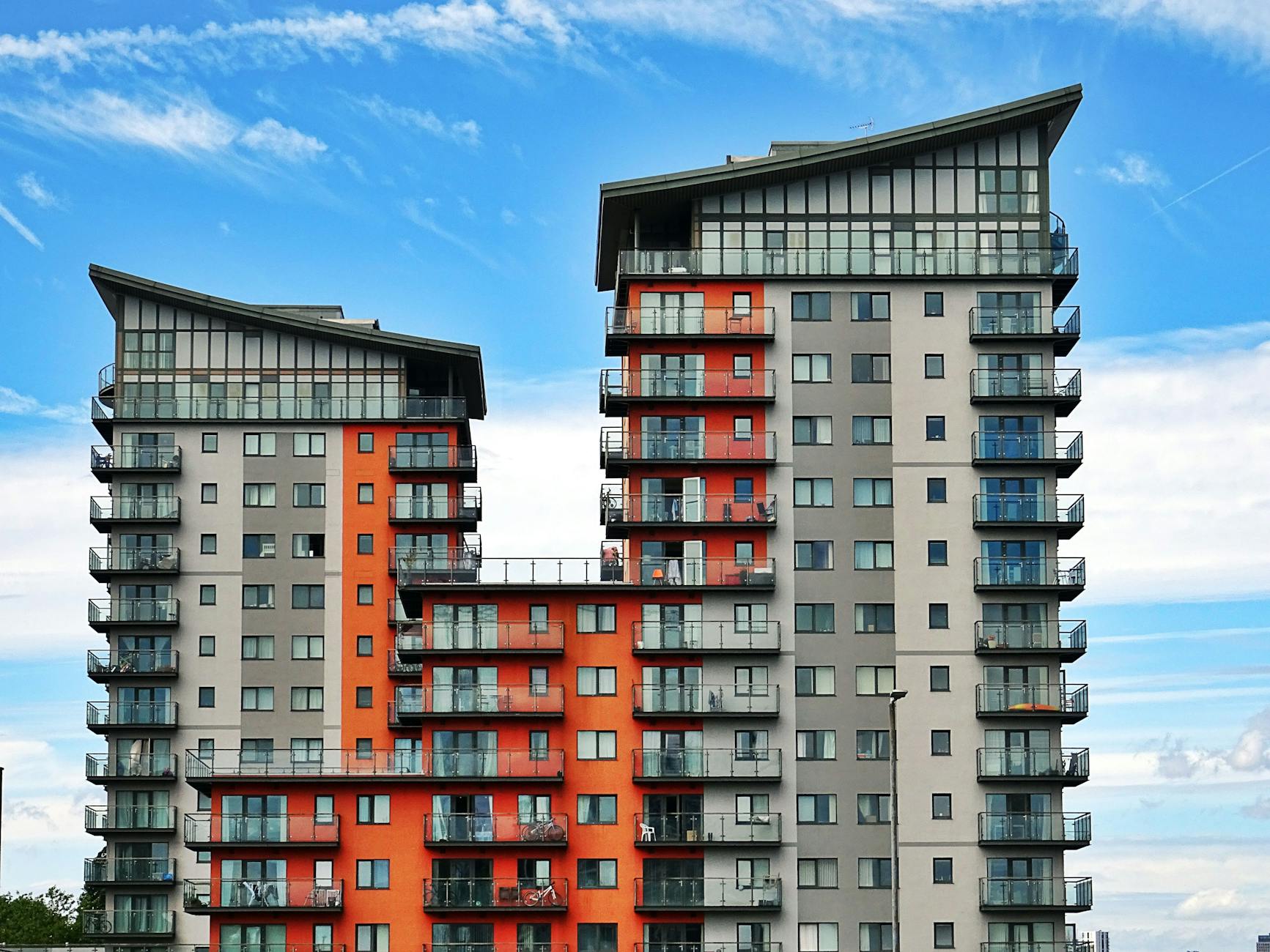 gray red and orange concrete building